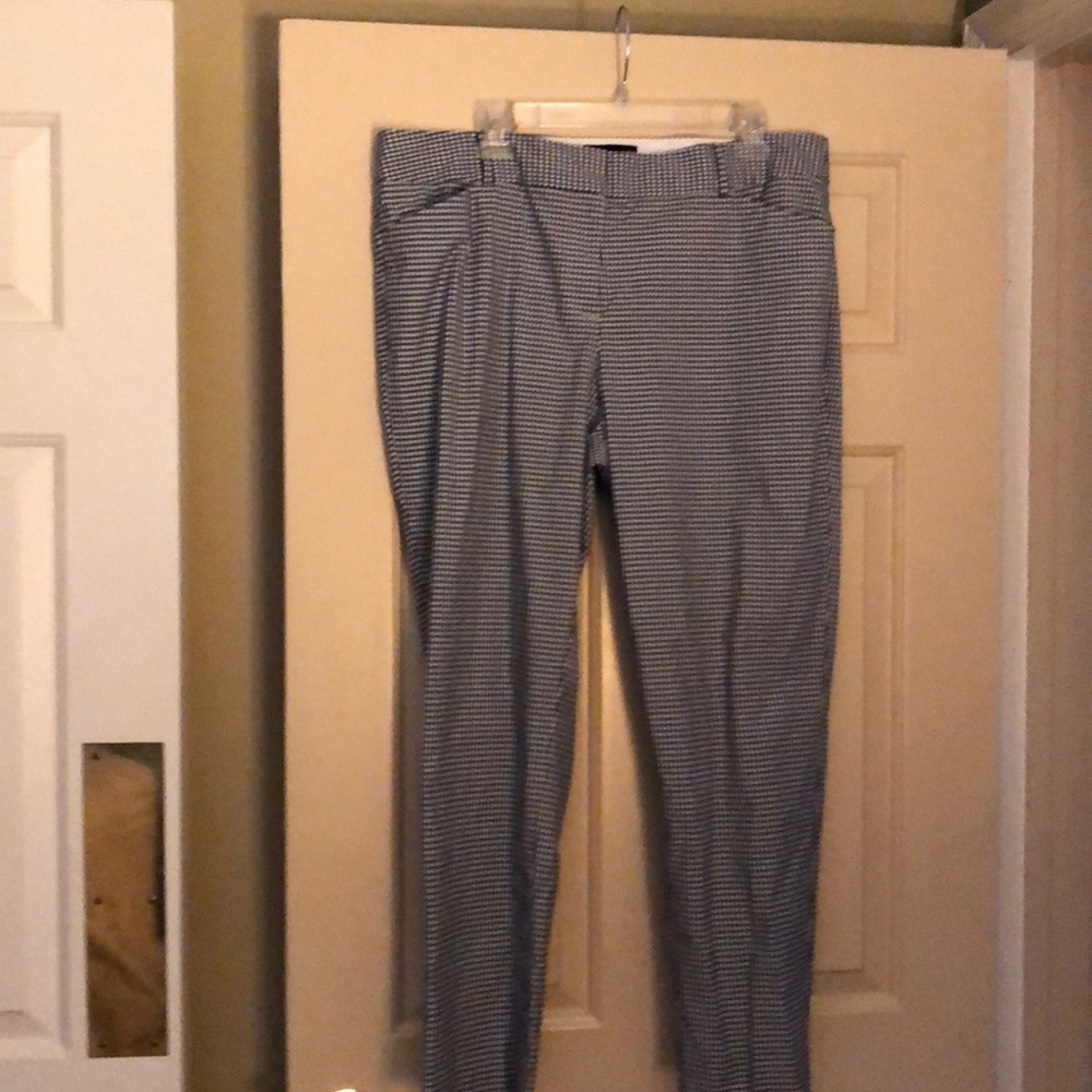 Talbots blue and white check pants size 16